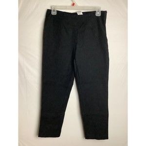 Womens Size 6 Time & Tru Black Stretch Side Zip Capri Pants